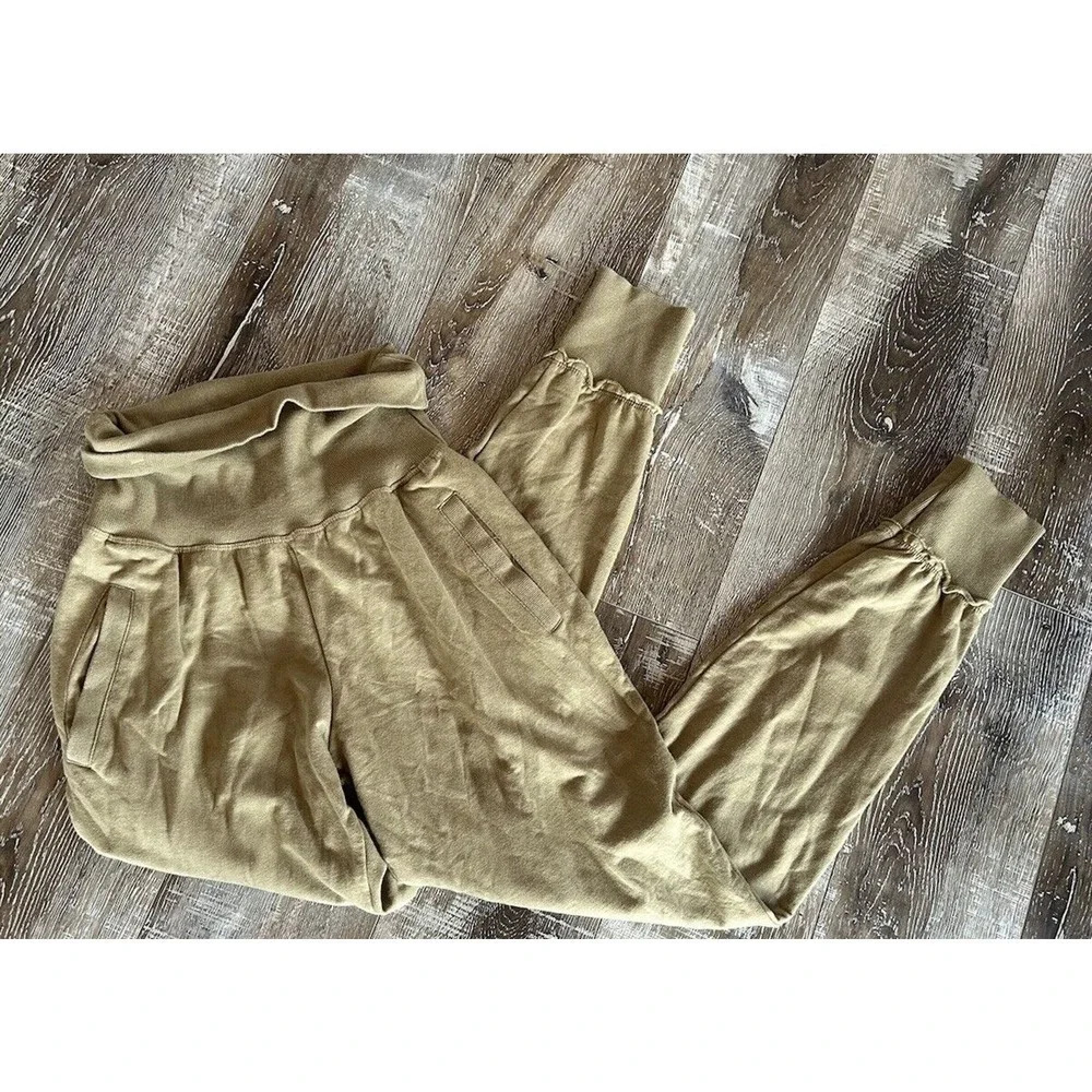 Young Fabulous & Broke Women’s S Groove Joggers Green High Waisted Comfy Pants